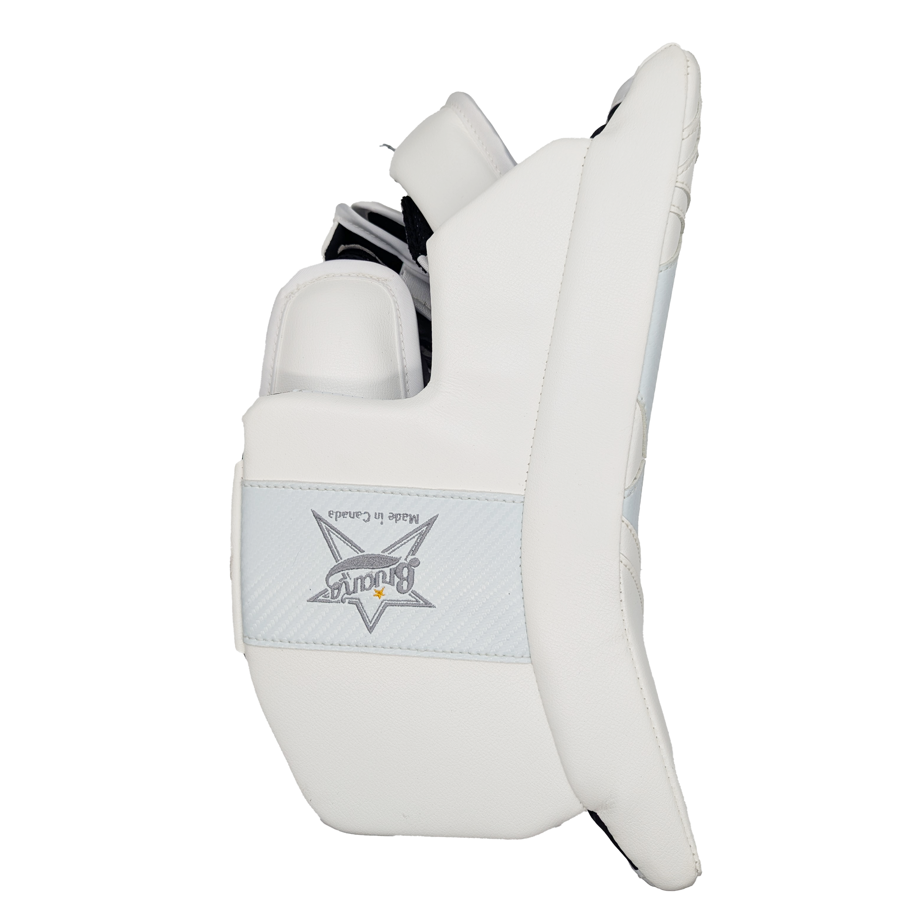 Bloqueur de gardien de but personnalisé de Brian - AHL Pro Stock (blanc/noir/argent)